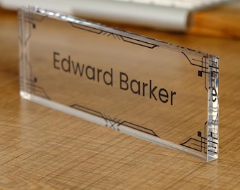 Personalized Acrylic Office Name Plate, Custom Desk Sign