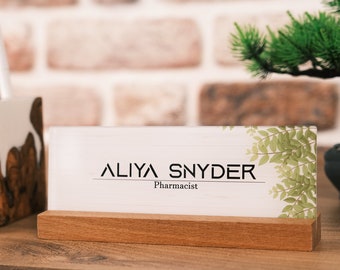 Personalized Acrylic Desk Name Plate, Custom Office Decor, Graduation Gift