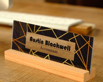 Personalized Acrylic Desk Name Plate, Executive Office Decor
