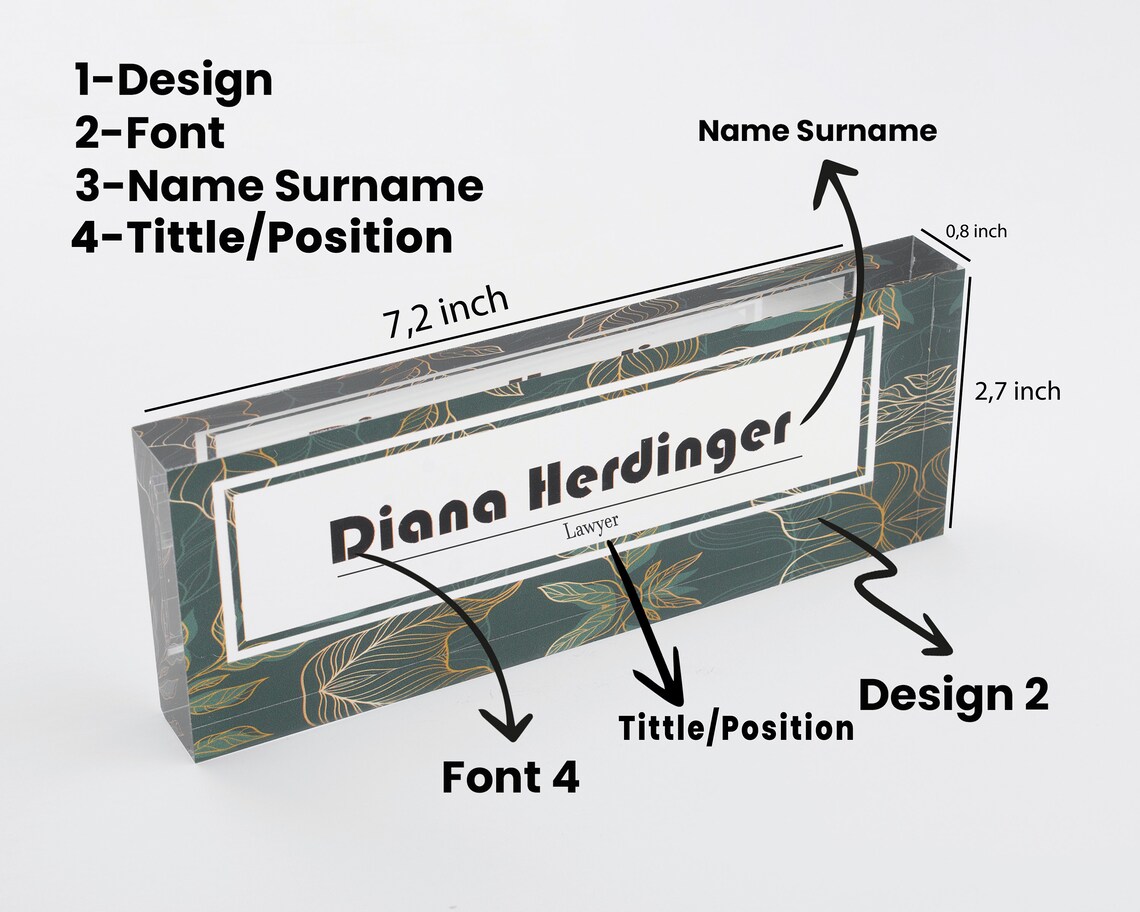 Personalized Name Plate for Desk Custom Office Decor Name Etsy