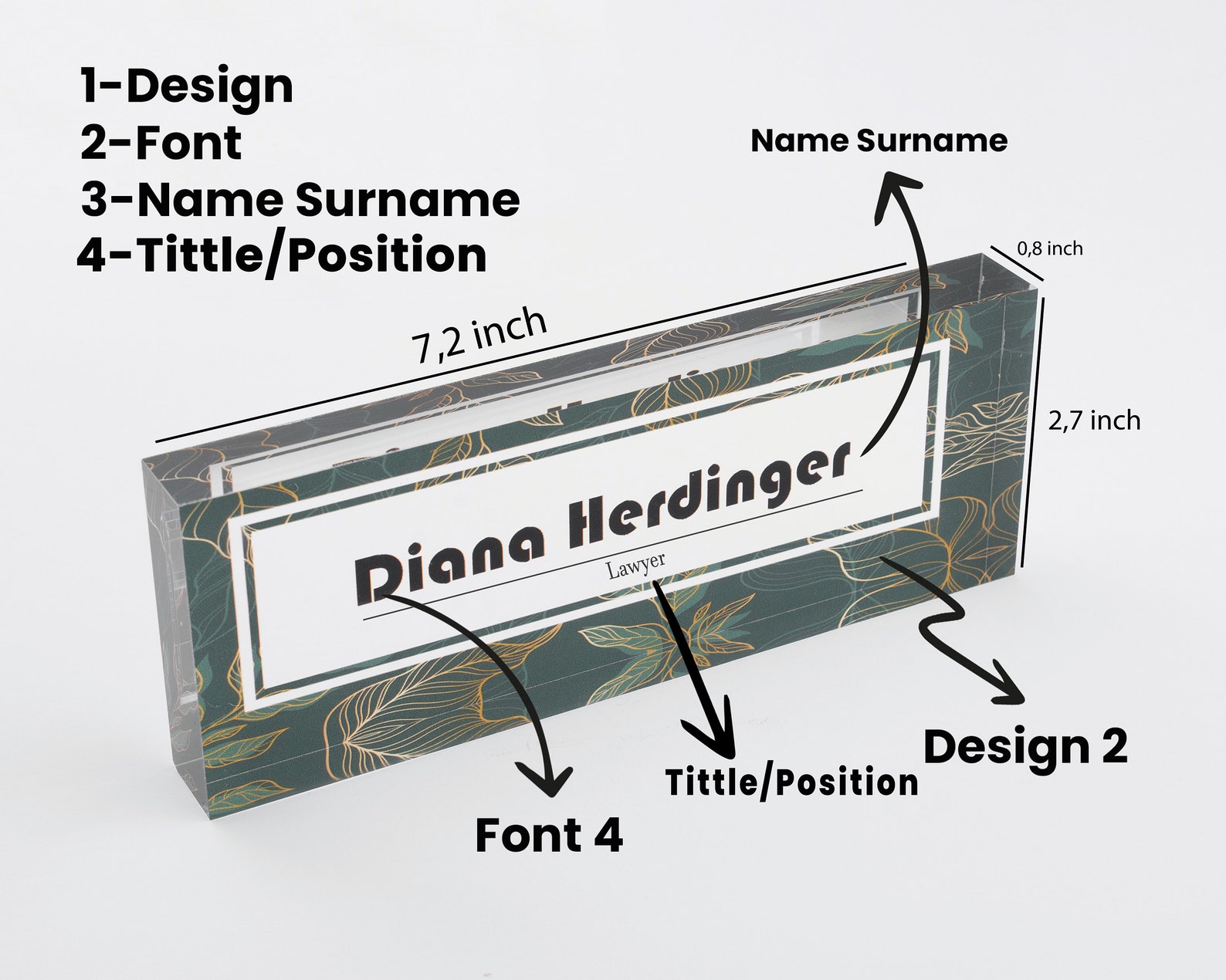 Personalized Name Plate for Desk Custom Office Decor Name Etsy