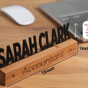 Personalized Wooden Desk Name Plate, Custom Office Sign image 10