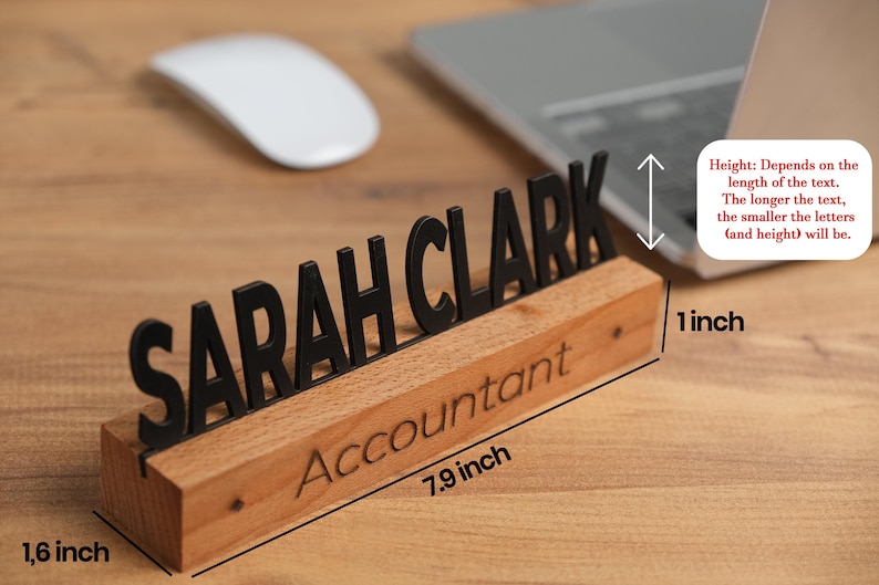 Personalized Wooden Desk Name Plate, Custom Office Sign image 10