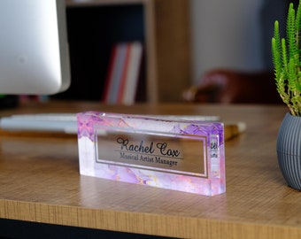 Desk Accessories, Acrylic Name Plate, Custom Office Doctor Gift, Phd Graduation Gift, CoWorker Gift, Personalized Name Plate, New Job Gift