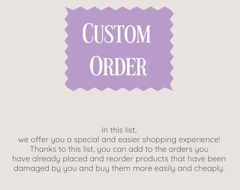 Replacement Part Order: For Damaged Items