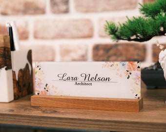 Personalized Acrylic Desk Name Plate, Office Decor