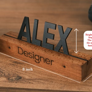 Custom Desk Wood Name Plate , Office Accessory Gift, Gift for Boss, Gift New Office, Personalized Wooden Desk Name Plate, New Job Gift image 9