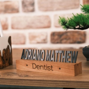 Custom Desk Wood Name Plate , Office Accessory Gift, Gift for Boss, Gift New Office, Personalized Wooden Desk Name Plate, New Job Gift image 6