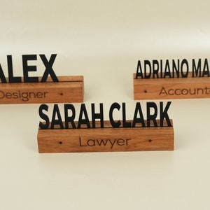 Custom Desk Wood Name Plate , Office Accessory Gift, Gift for Boss, Gift New Office, Personalized Wooden Desk Name Plate, New Job Gift image 10