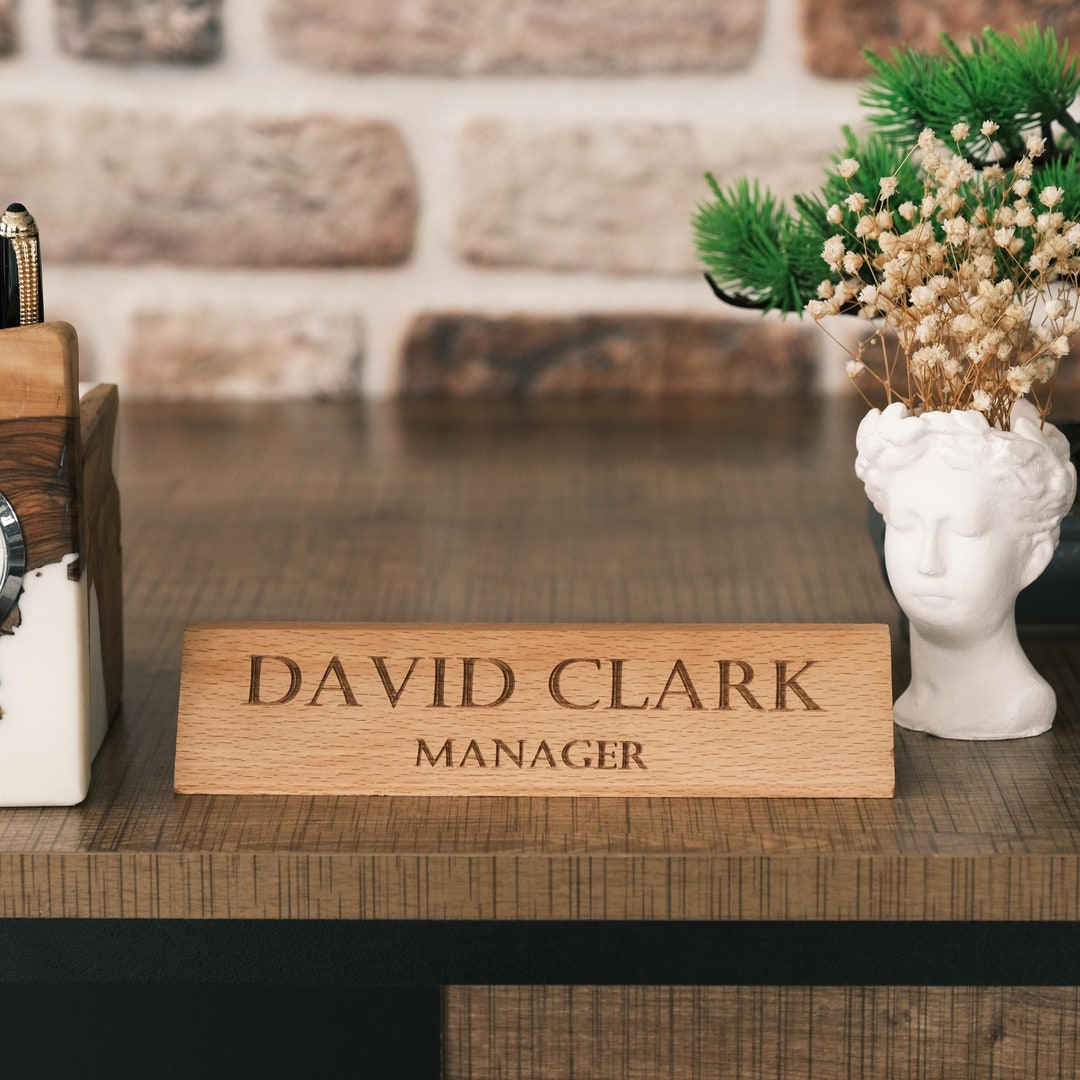 Personalized Wood Desk Name Plate Chritmas Gift, New Job Name Plaque