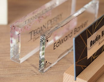 Personalized Acrylic Desk Name Plate, Custom Office Decor