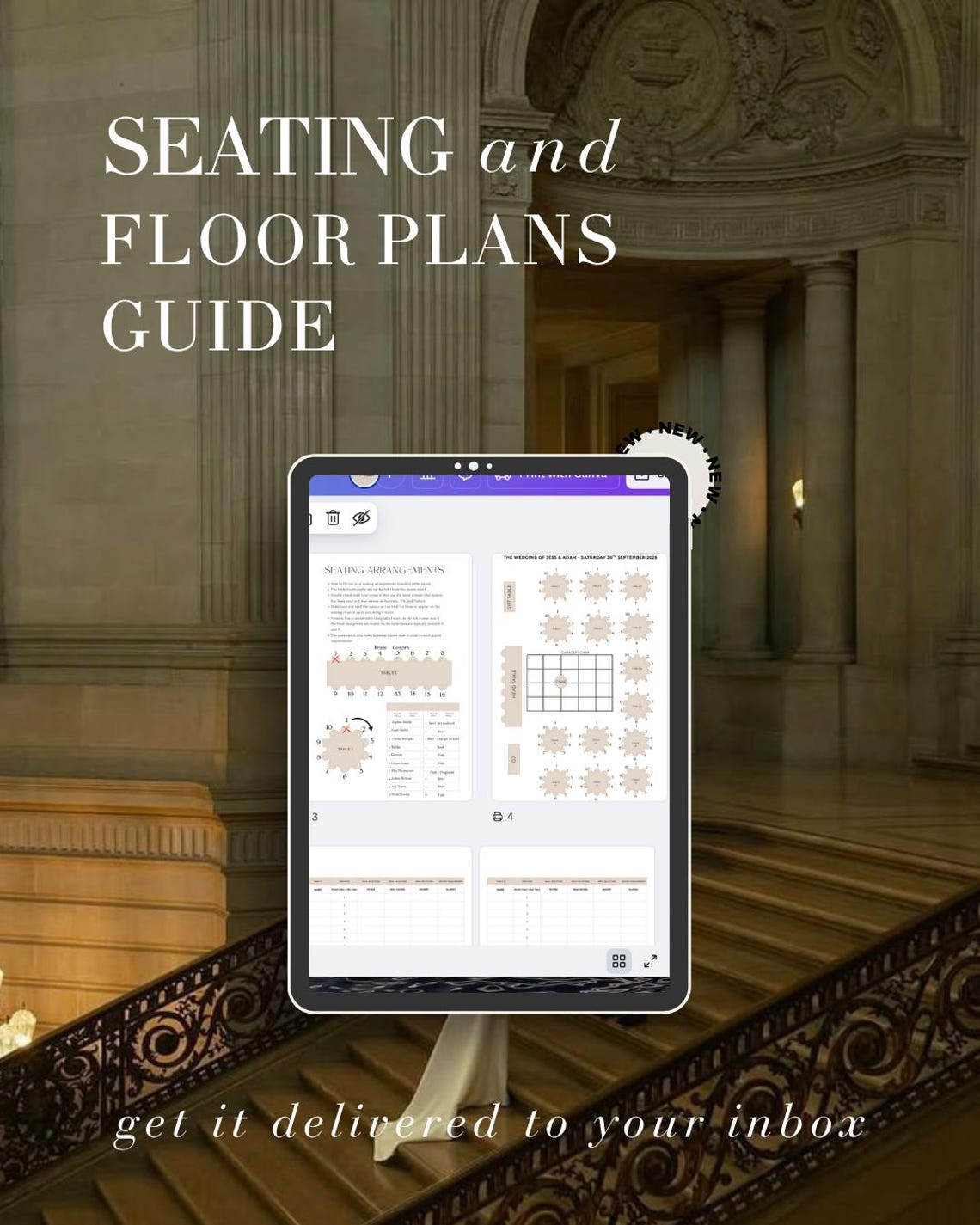 Wedding Seating Chart & Floor Plan | Editable Canva Template | Digital ...