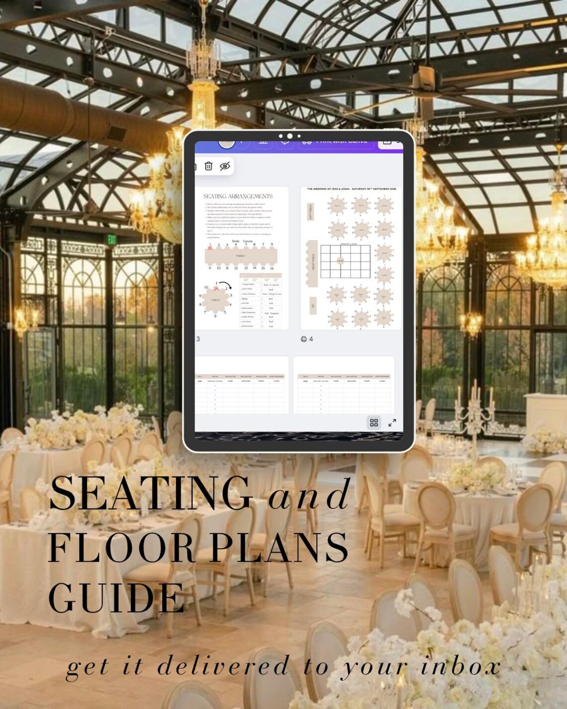 Wedding Seating Chart & Floor Plan | Editable Canva Template | Digital ...