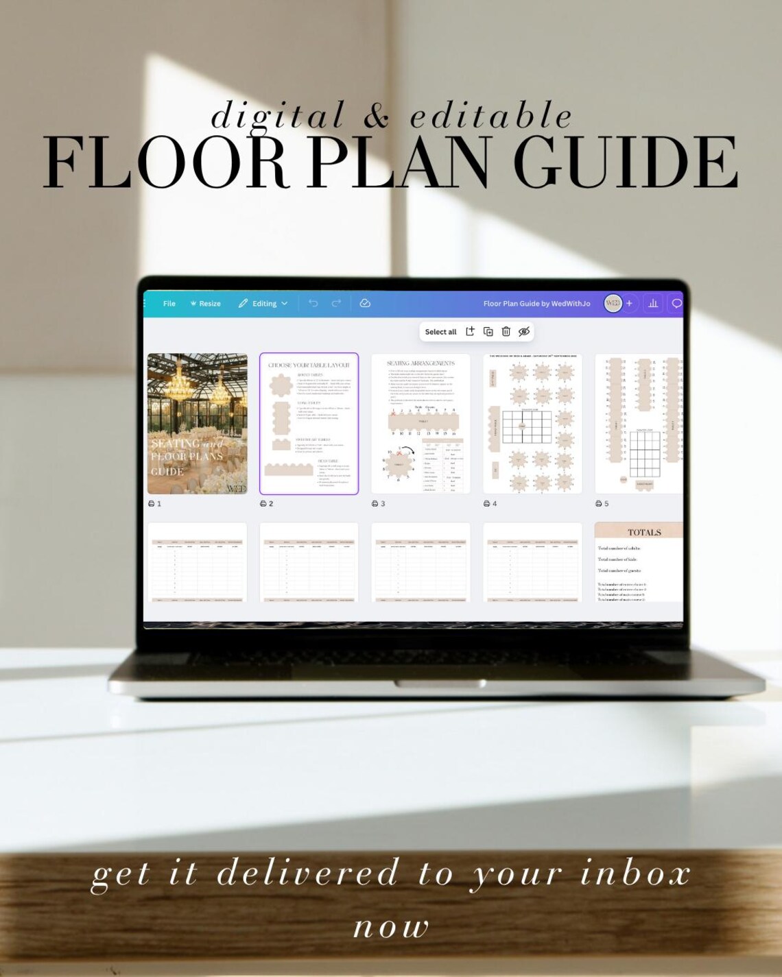 Wedding Seating Chart & Floor Plan | Editable Canva Template | Digital ...