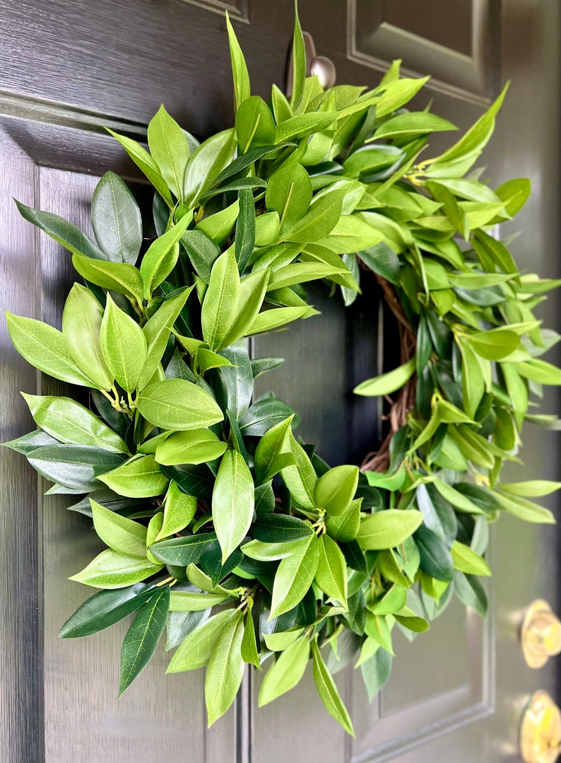 Year Round Greenery Wreath Classic Laurel Wreath Myrtle Etsy Year Round Greenery Wreath Classic Laurel Wreath Myrtle Etsy
