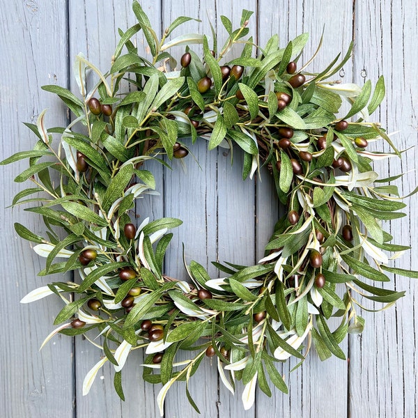 Olive Branch Wreath for Front Door, Year Round Greenery Wreath, Classic Olive Wreath, All Season Wreath, Summer Olive, Sage Green Wreath