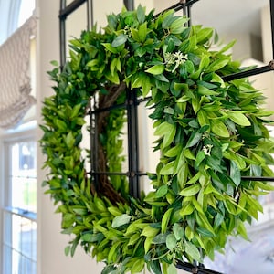 XL Year Round Greenery Wreath, Laurel Wreath with Seeded Eucalyptus, Emerald Green Myrtle Wreath, All Season Wreath, Large Wedding Wreath