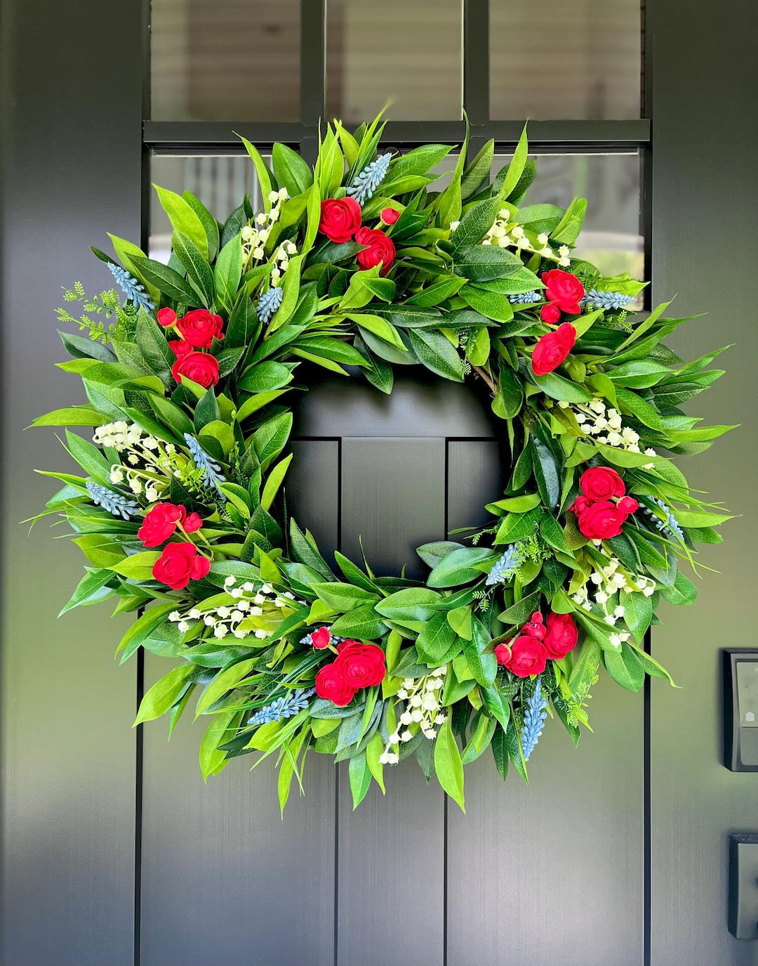 Summer Patriotic Wreath, 4th of July Wreath, Red White and Blue ...