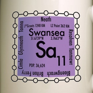 Swansea custom Sa postcode mug, UK science design SA11 (Blaengwrach)