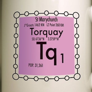 Torquay custom Tq Mug, UK science design