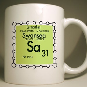 Swansea custom Sa postcode mug, UK science design SA31