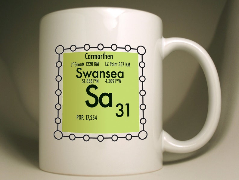 Swansea custom Sa postcode mug, UK science design SA31