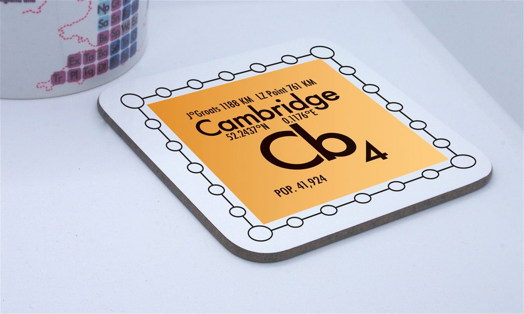Cambridge Coaster With a Science Design: CB Postcodes - Etsy UK