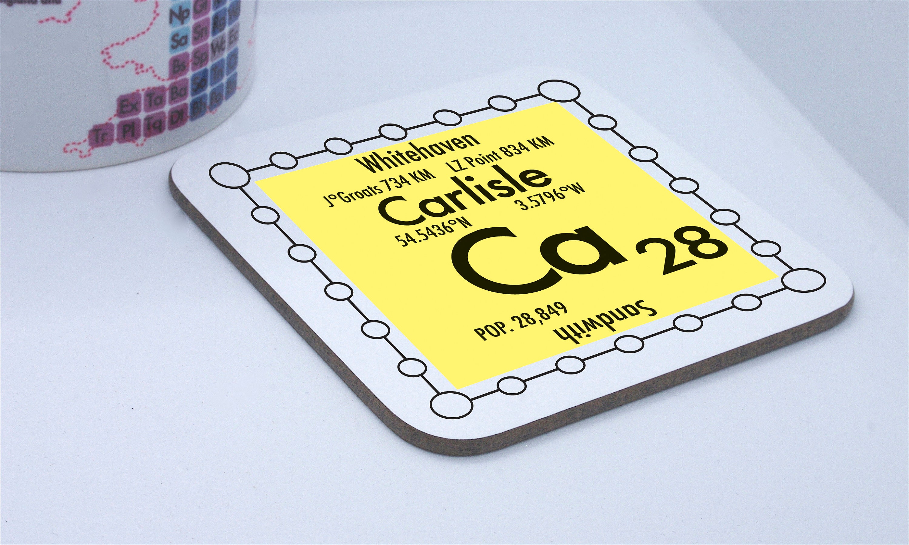 Carlisle Coaster With a Science Design: CA Postcodes - Etsy