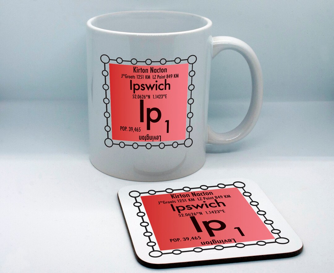 Ipswich Mug and Coaster With a Chemistry Design: IP Postcodes - Etsy