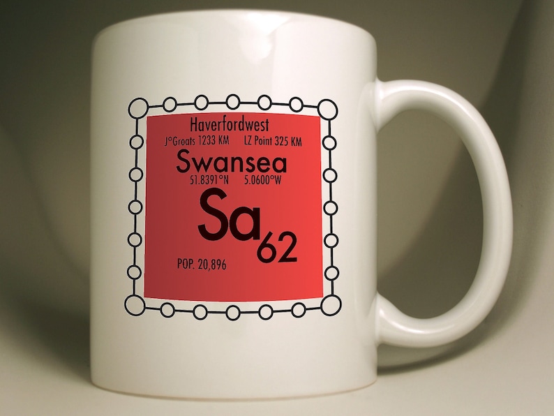 Swansea custom Sa postcode mug, UK science design SA62