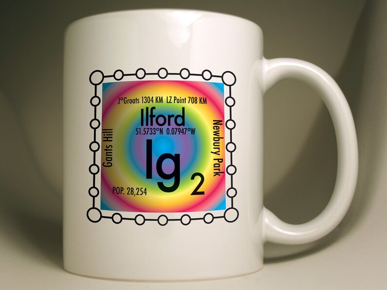Ilford Ig Postcode Mug With Personalised Science & Chemistry Etsy