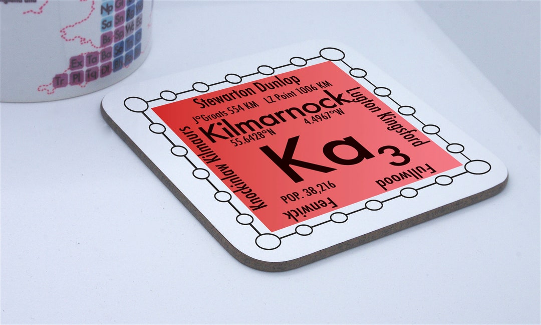 Kilmarnock Coaster With a Science Design: KA Postcodes - Etsy UK