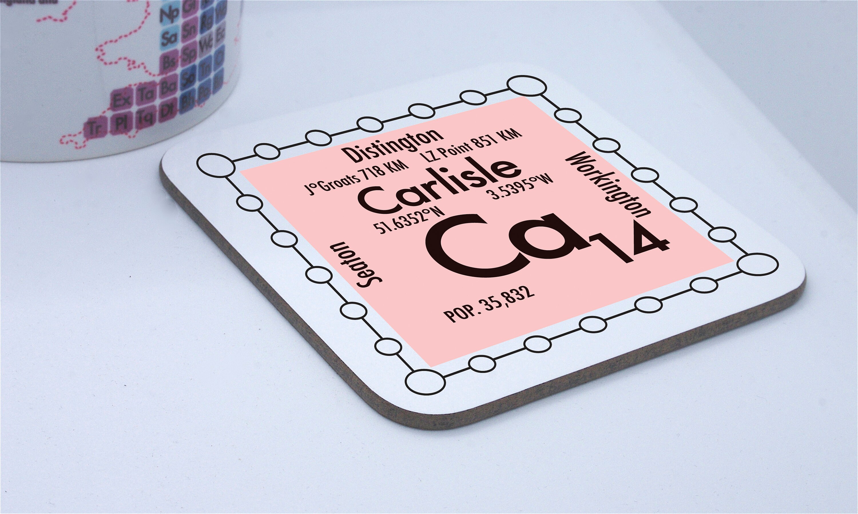 Carlisle Coaster With a Science Design: CA Postcodes - Etsy