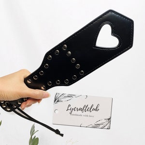 Punk Faux Leather Heart Paddle | Rivet Detail Cosplay & Costume Fashion Prop