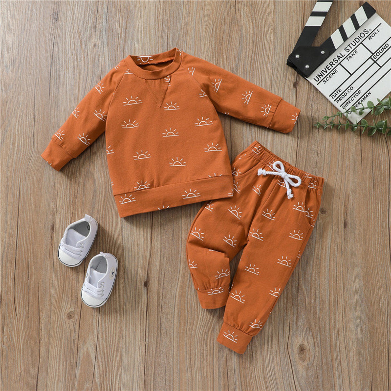 Sun Print Long Sleeve Baby Boy Jogger Set Etsy
