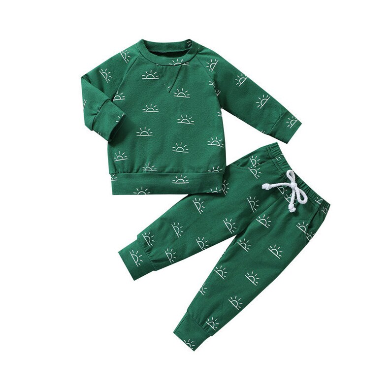 Sun Print Long Sleeve Baby Boy Jogger Set Etsy