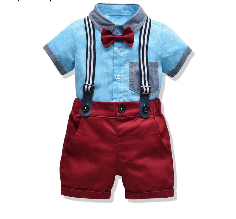 Baby Boy Suspender Shorts Sets Etsy