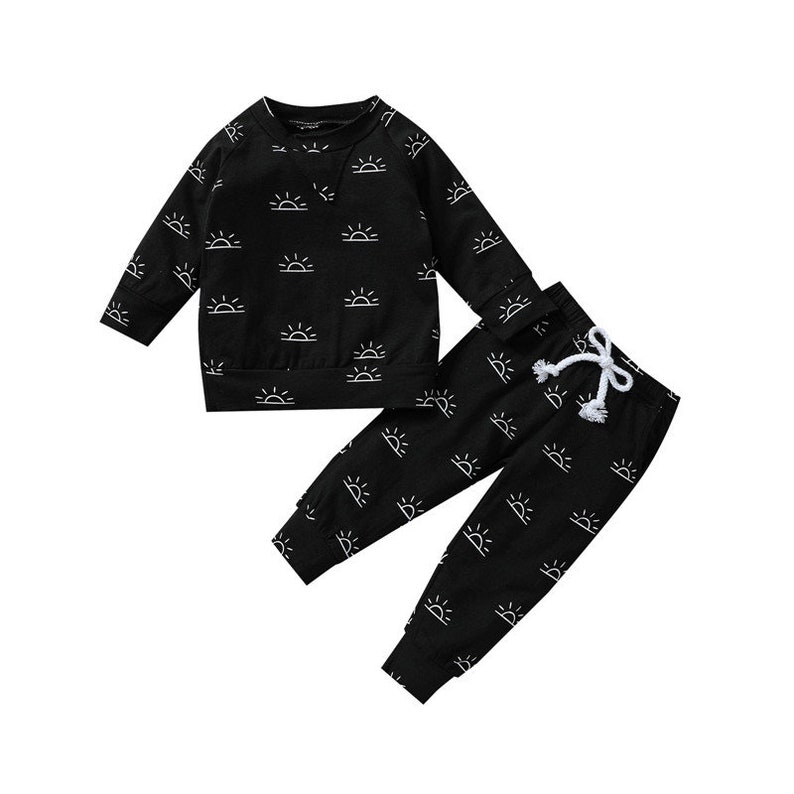 Sun Print Long Sleeve Baby Boy Jogger Set Etsy