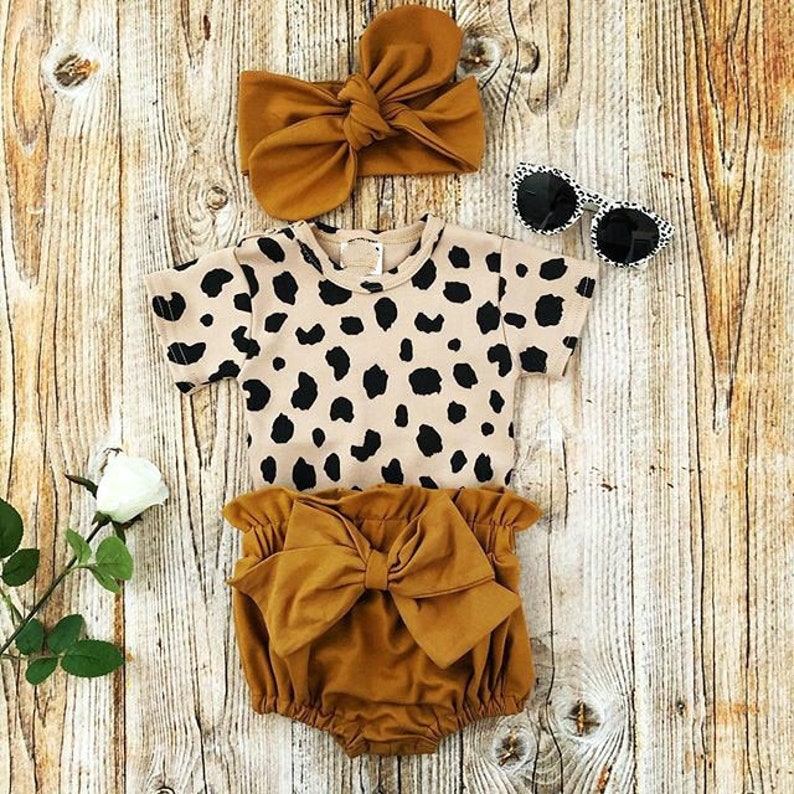3pcs Baby girl Short-sleeve leopard print lovely Romper Set 3pcs Baby girl Short-sleeve leopard print lovely Romper Set