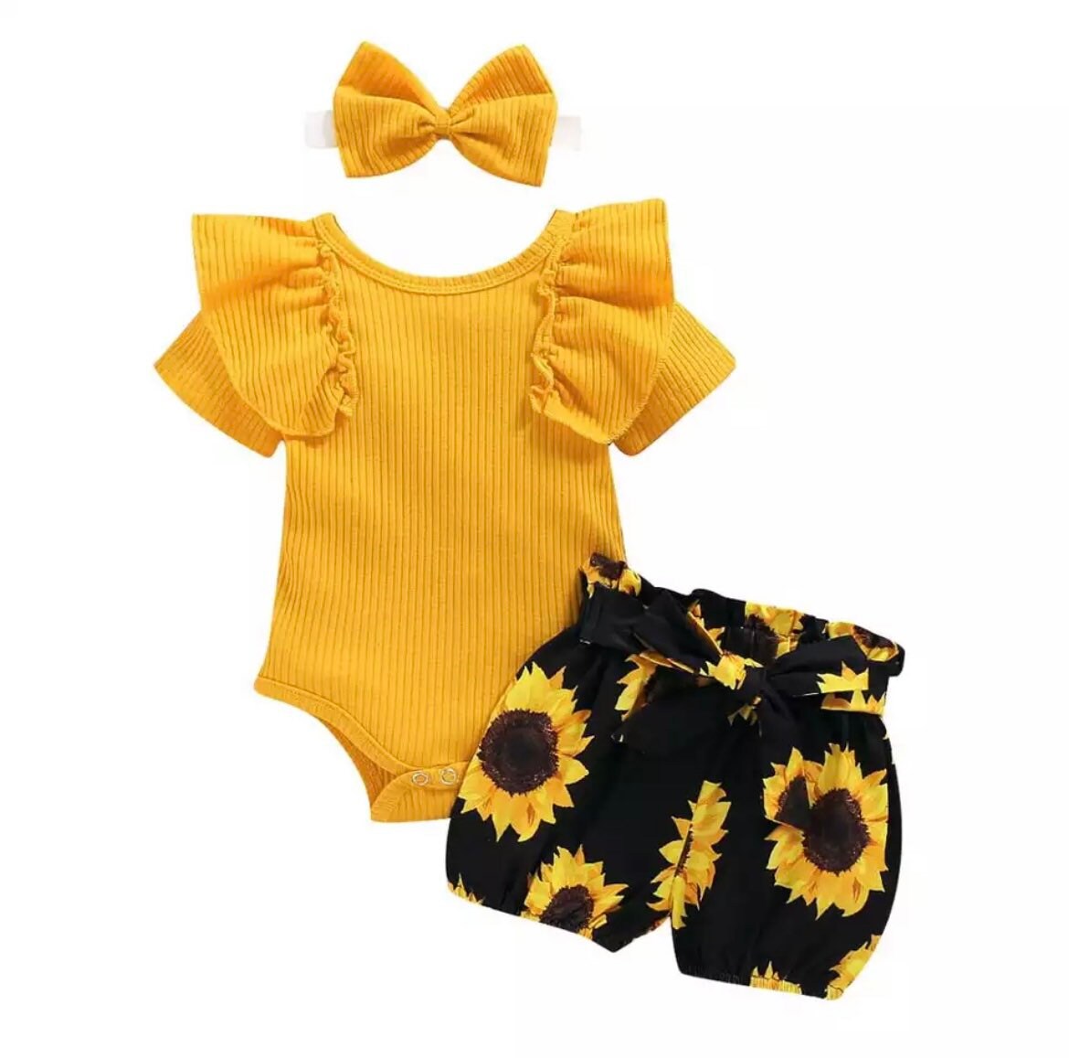 3pcs Baby Girl Shorts Print Set | Etsy