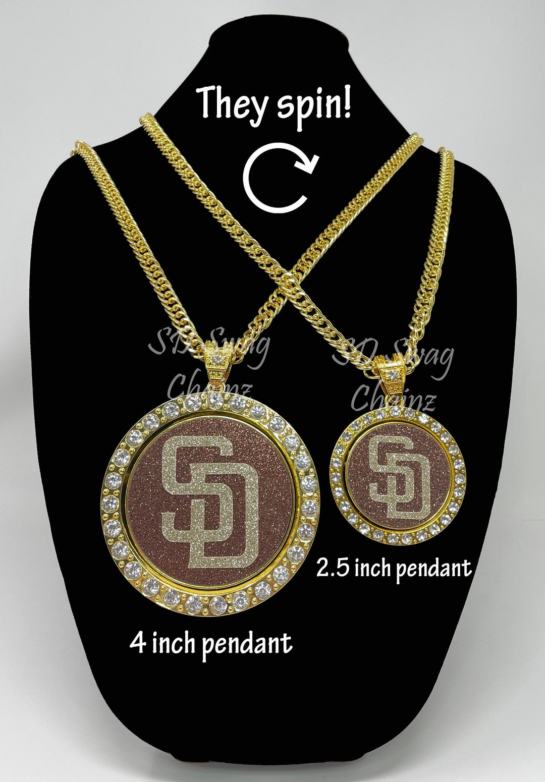 San Diego Padres Swag Chain Gold Spinning Costume Jewelry Etsy