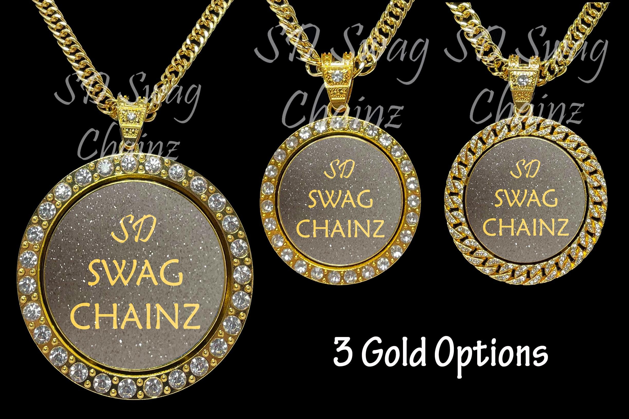 Custom Spinning Swag Chain Necklace - Gold or Silver Jewelry Bling