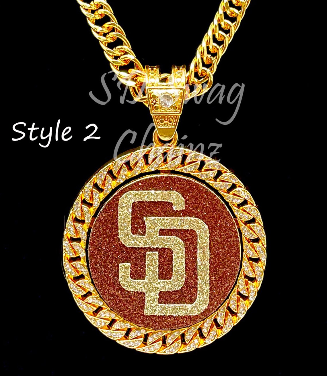 San Diego Padres Swag Chain Gold Spinning Costume Jewelry Etsy