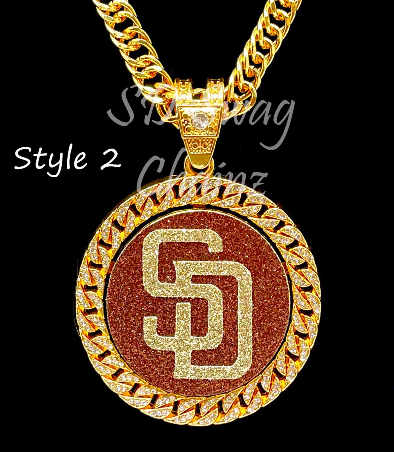 San Diego Padres Swag Chain Gold Spinning Costume Jewelry Etsy