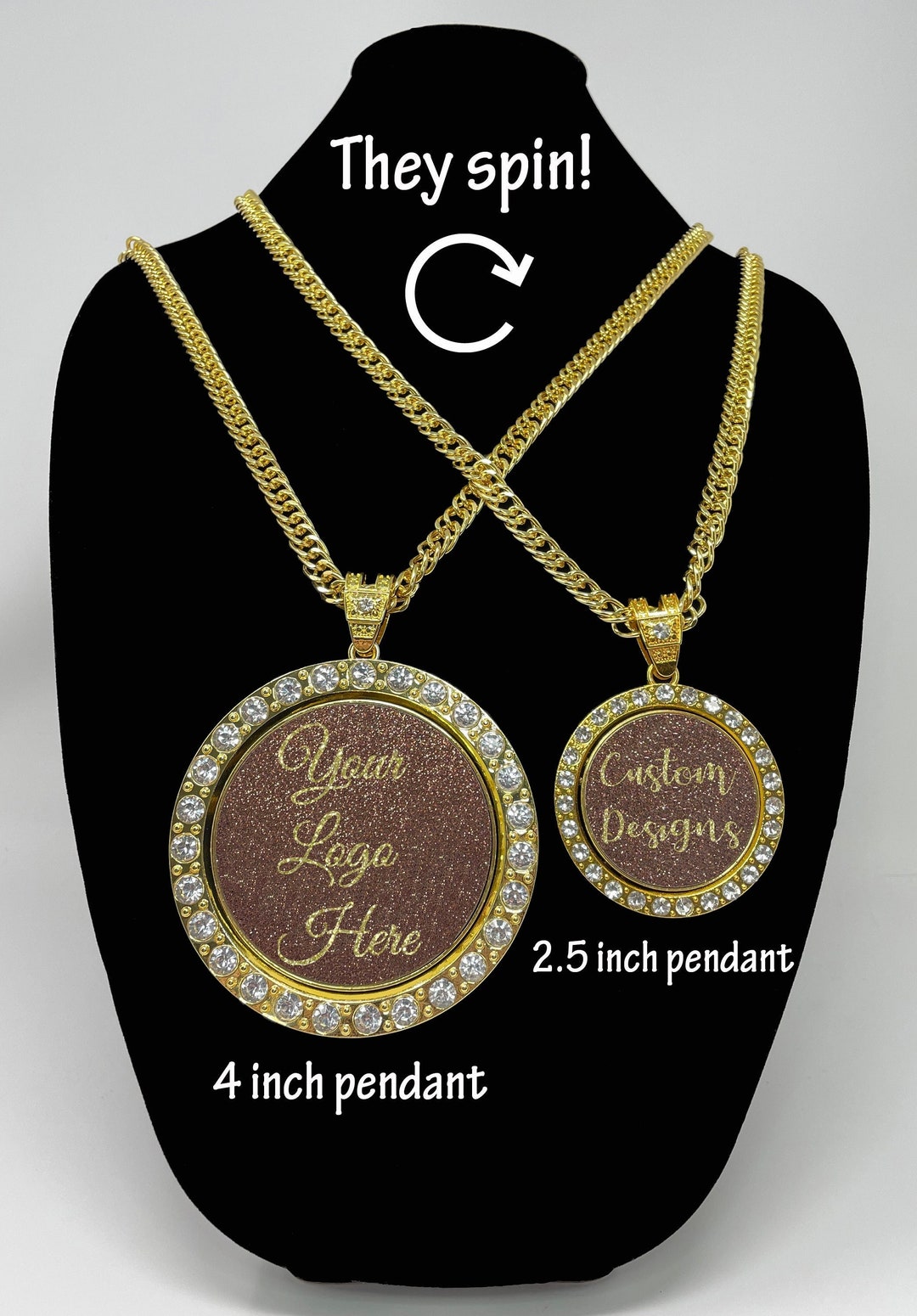 Custom Spinning Swag Chain Necklace Gold or Silver Jewelry Bling Etsy
