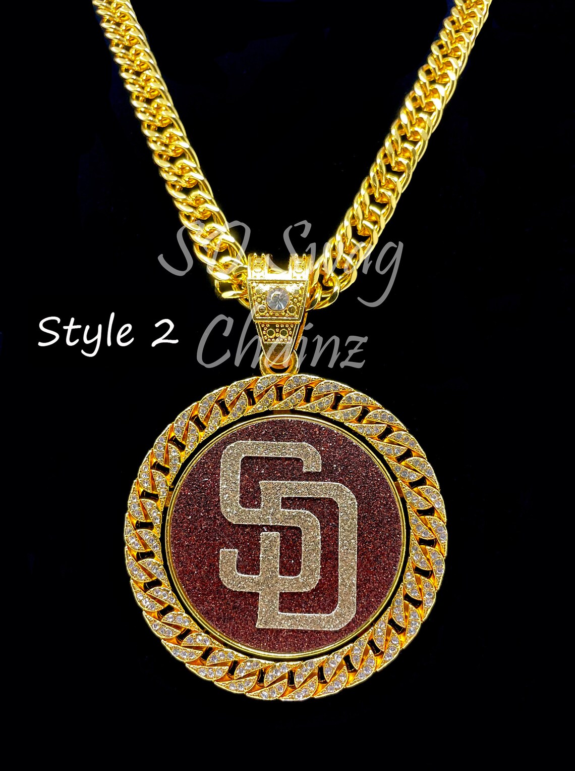 San Diego Padres Swag Chain Gold Spinning Costume Jewelry Etsy