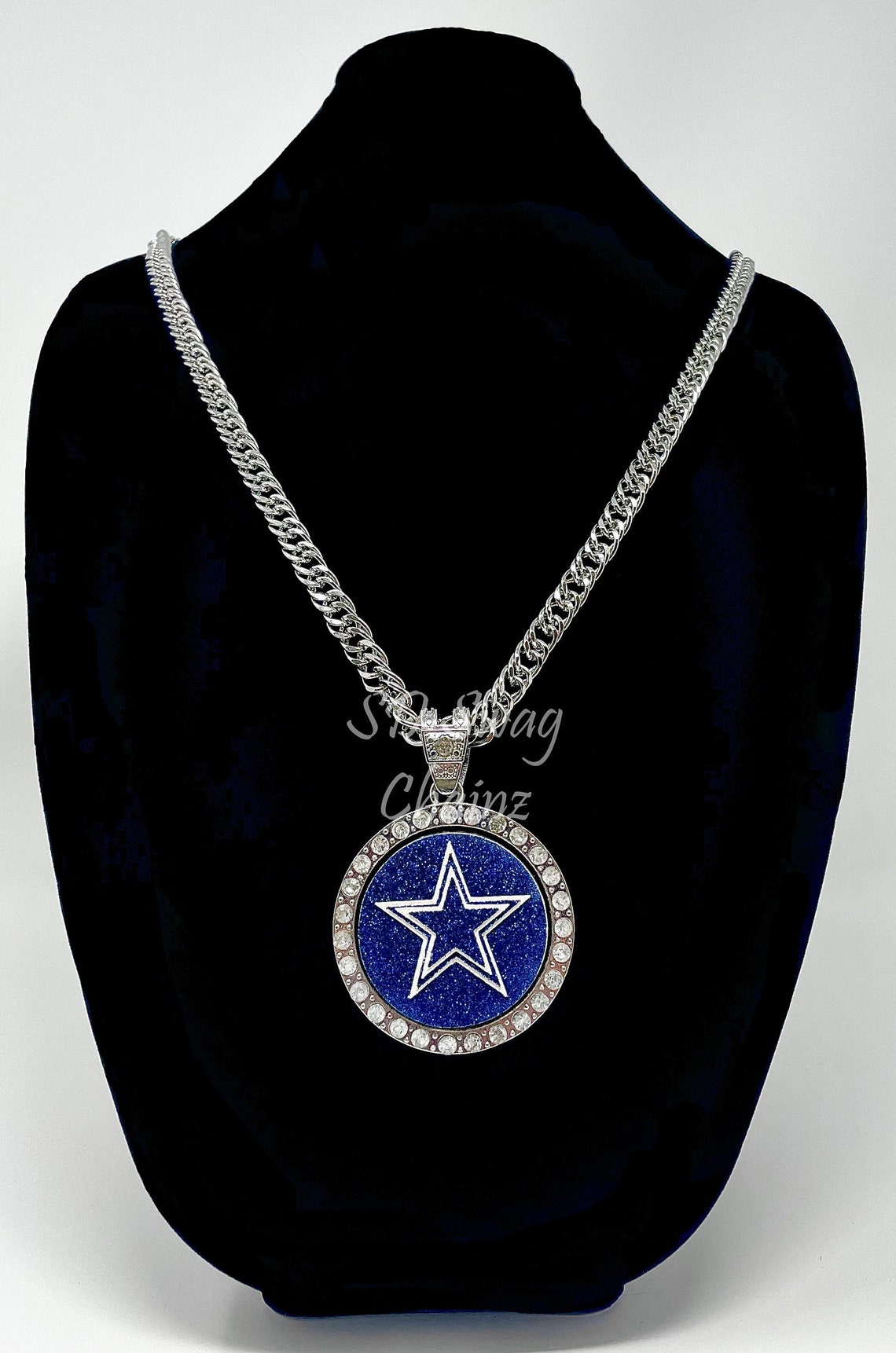 Dallas Cowboys Spinning Necklace Custom Swag Chain Silver Etsy