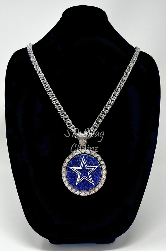 Dallas Cowboys Spinning Necklace Custom Swag Chain Silver Etsy