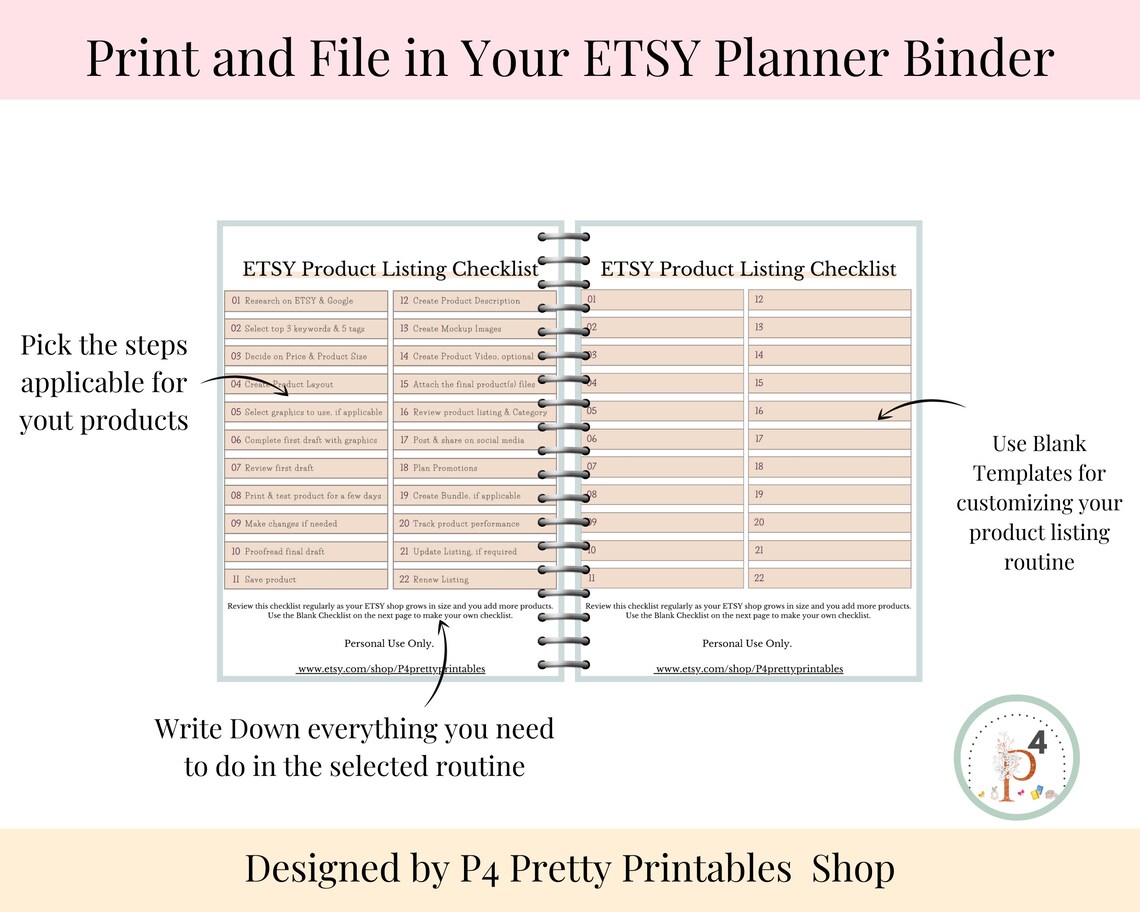 Etsy Listing Checklist Digital Seller Checklist Product Etsy