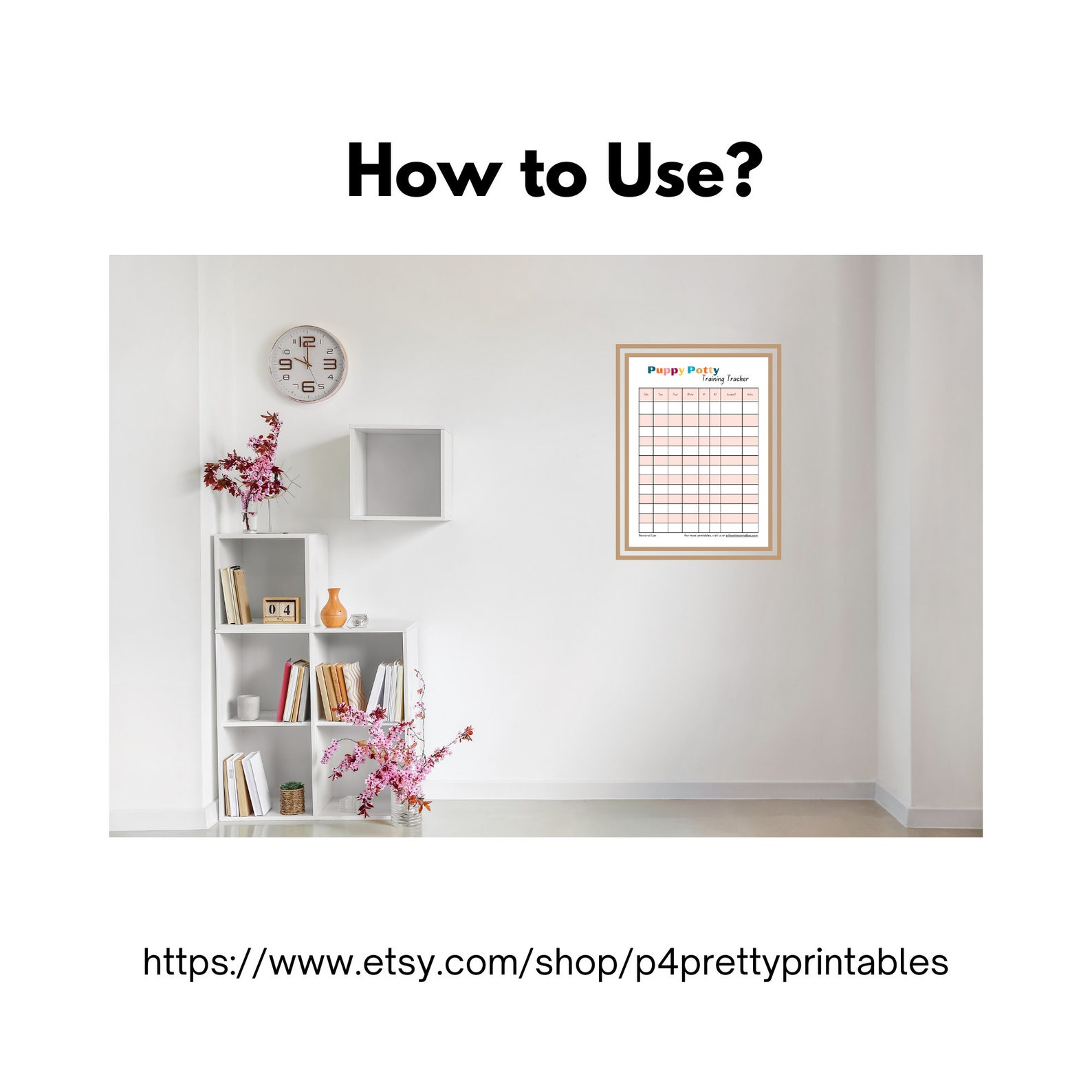 Puppy Potty Training Chart Pet Checklist Puppy Training Etsy